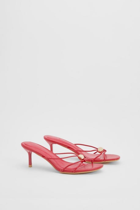 Hardware Detail Strappy Heeled Mules - Image 3