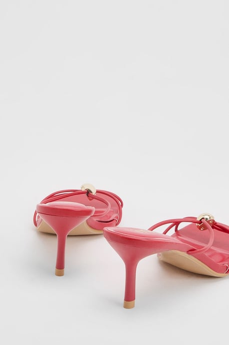 Hardware Detail Strappy Heeled Mules - Image 4