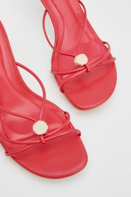 Hardware Detail Strappy Heeled Mules - Image 5