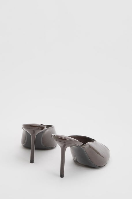 Patent Peep Toe Heeled Mules - Image 4