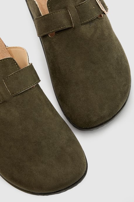 Faux Suede Basic Closed Toe Clogs - Image 4