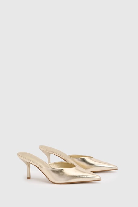 Metallic Court Heeled Mules - Image 3