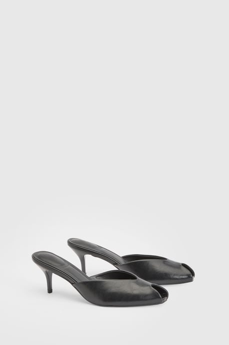 Peep Toe Heeled Mules - Image 3