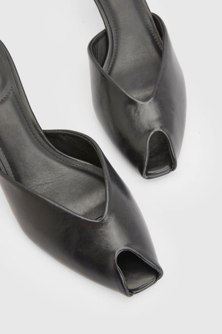 Peep Toe Heeled Mules - Image 5