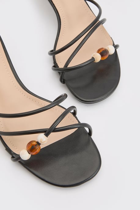 Beaded Detail Strappy Heeled Mules - Image 5