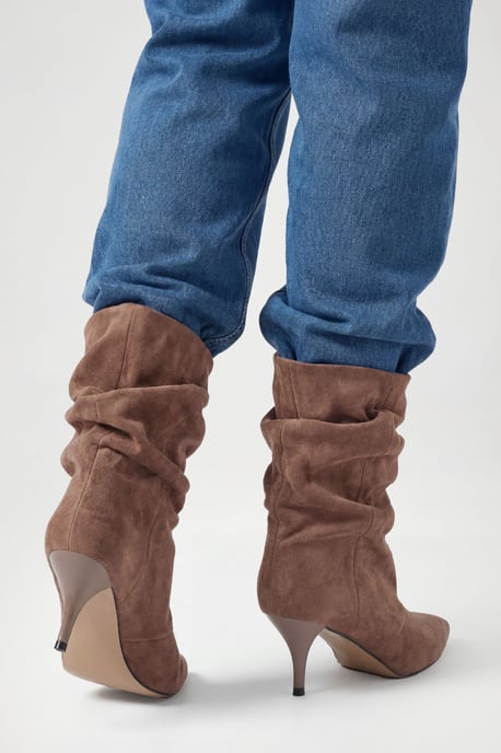 Slouchy Ruched Ankle Boots - Image 2
