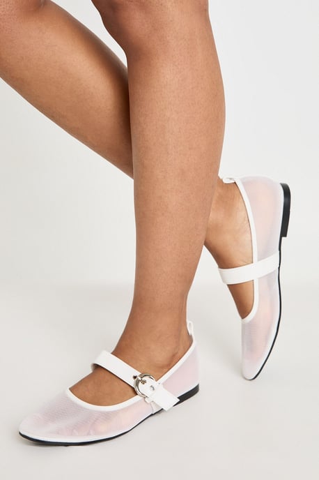 Mesh Mary Jane Ballet Flats - Image 1