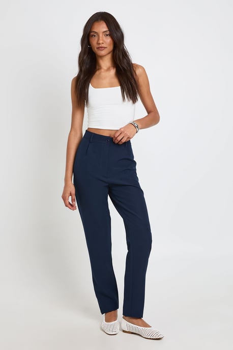 Tall High Waist Tapered Tailored Suit Trousers - Image 1