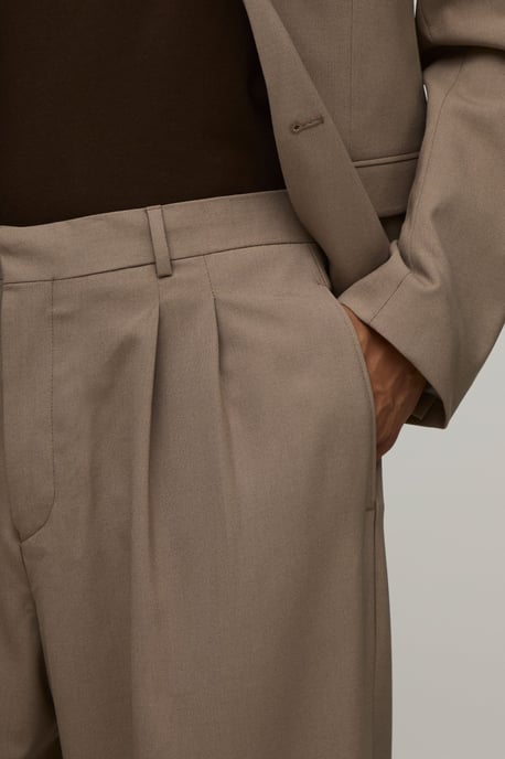 Tailored Pleat Front Wide Fit Suit Trousers - Image 3