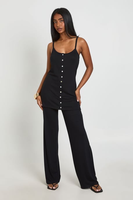 Straight Leg Rib Trouser - Image 1