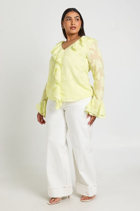 Plus Ruffle Burnout Blouse - Image 3