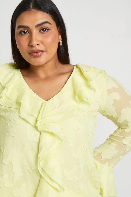 Plus Ruffle Burnout Blouse - Image 4