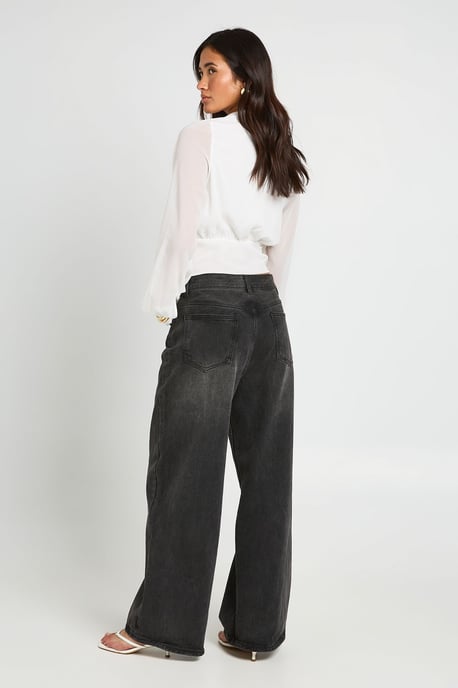 Loose Fit Chiffon Wrap Blouse - Image 2
