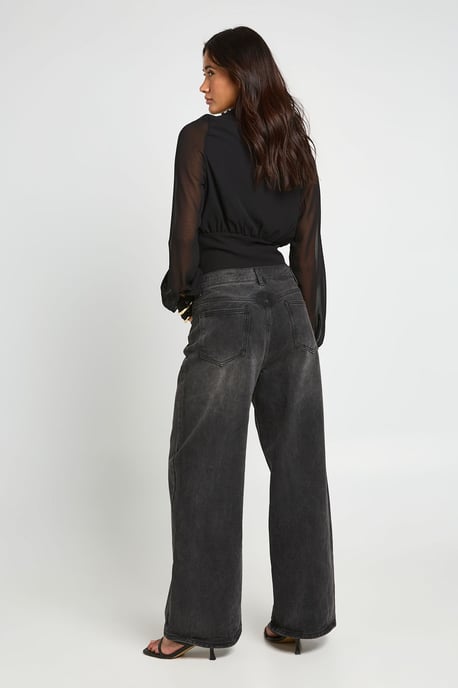 Loose Fit Chiffon Wrap Blouse - Image 2
