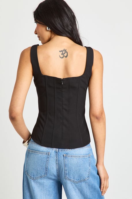Tall Structured Crepe Corset Top - Image 2