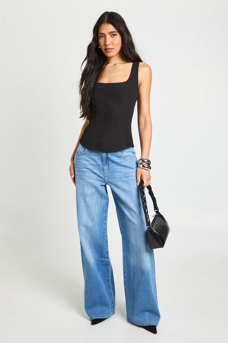 Tall Structured Crepe Corset Top - Image 3