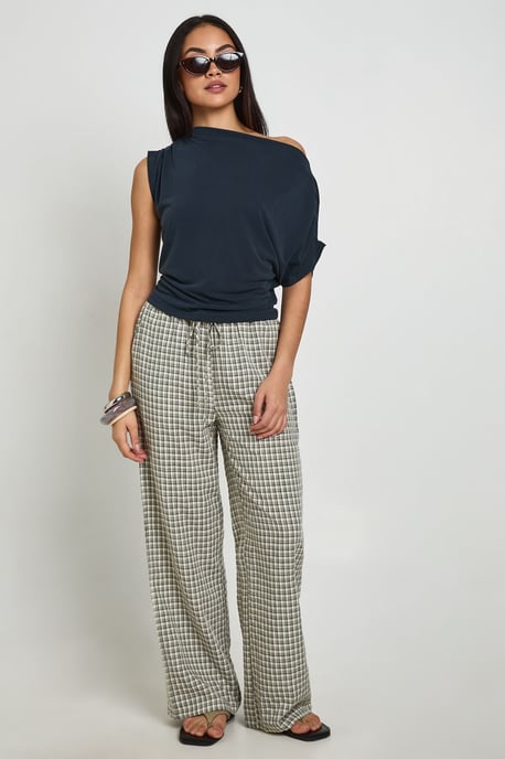 Cupro Ruched Asymmetric Sleeve Drape Top - Image 3