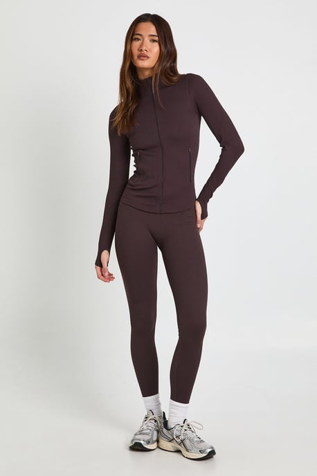 Contour Ribbed Zip Through Active Jacket - Image 3