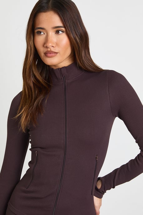 Contour Ribbed Zip Through Active Jacket - Image 4