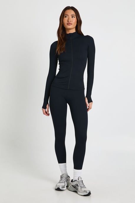 Contour Ribbed Zip Through Active Jacket - Image 3