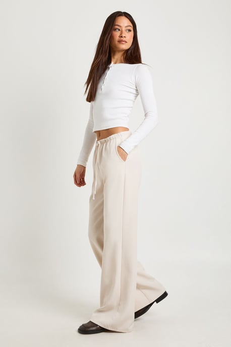 Tall Woven Elasticated Waist Straight Leg Trousers - Image 3