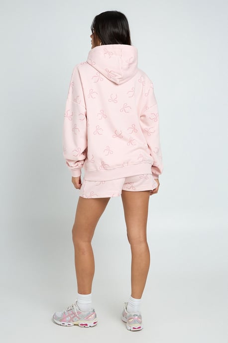 Bow Print Hooded Short Tracksuit - Image 3