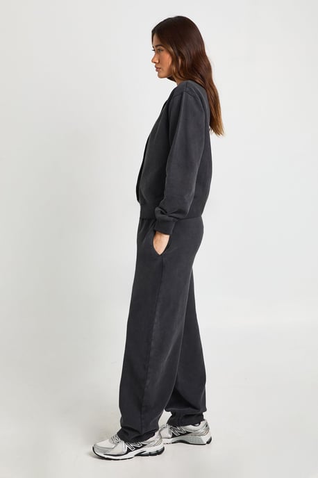 Washed Popper Bomber Sweatshirt Barrell Leg Tracksuit - Image 3