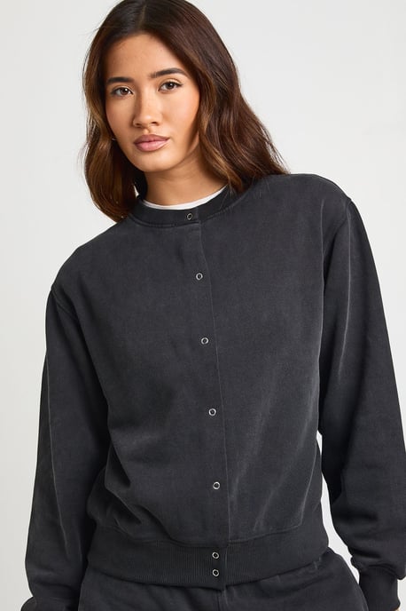 Washed Popper Bomber Sweatshirt Barrell Leg Tracksuit - Image 4
