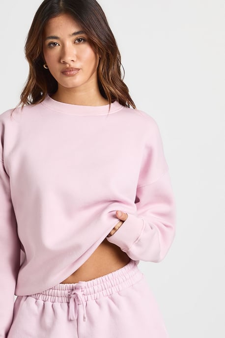 Washed Crew Neck Sweatshirt Short Tracksuit - Image 4