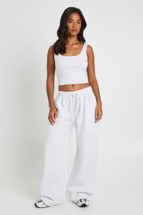 Petite Deep Hem Crop Top 3 Piece Hooded Tracksuit - Image 2