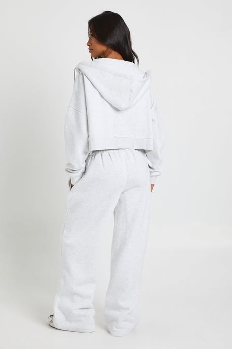 Petite Deep Hem Crop Top 3 Piece Hooded Tracksuit - Image 3