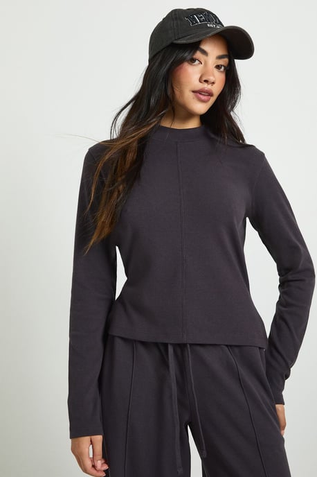 Rib Long Sleeve High Neck Tracksuit - Image 3