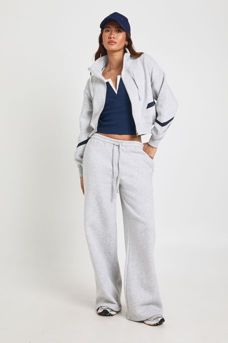 Funnel Neck Contrast Panel Sweatshirt Tracksuit - Image 1