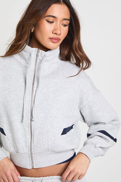 Funnel Neck Contrast Panel Sweatshirt Tracksuit - Image 3