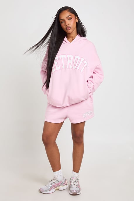 Detroit Applique Hooded Short Tracksuit - Image 3