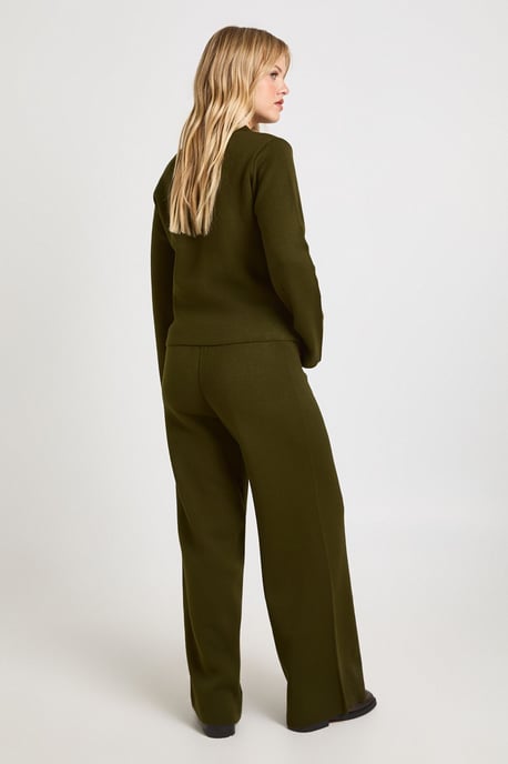 Petite Collared Button Neck Top and Straight Leg Trouser Co-Ord - Image 2