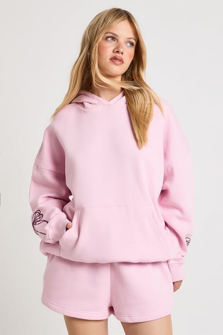 Petite Embroidered Bow Hooded Short Tracksuit - Image 3