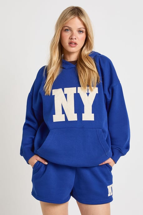 Petite NY Applique Hooded Short Tracksuit - Image 3