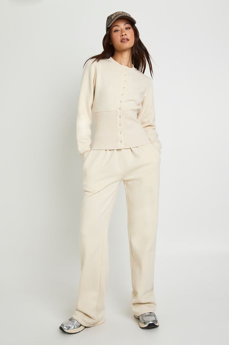 Tall Deep Hem Popper Bomber Sweatshirt Tracksuit - Image 1