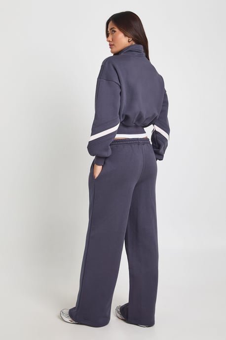 Funnel Neck Contrast Panel Sweatshirt Tracksuit - Image 2