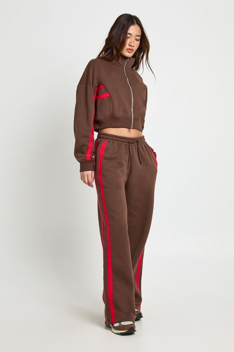 Contrast Striped Funnel Neck Tracksuit - Image 3