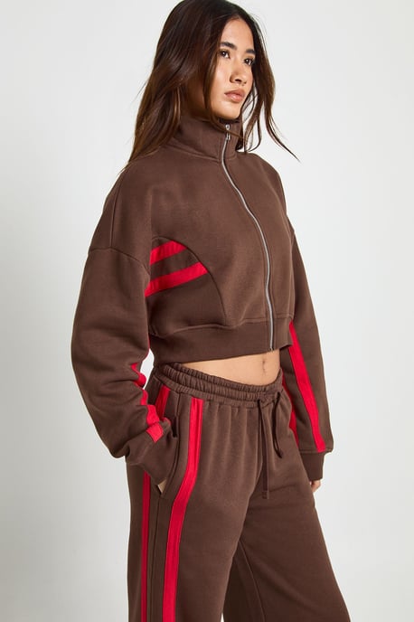 Contrast Striped Funnel Neck Tracksuit - Image 4