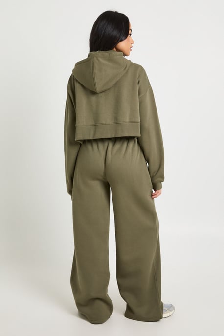 Deep Hem Crop Top 3 Piece Hooded Tracksuit - Image 2