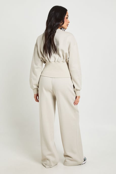 Cinched Waist Button Through Sweatshirt Tracksuit - Image 2