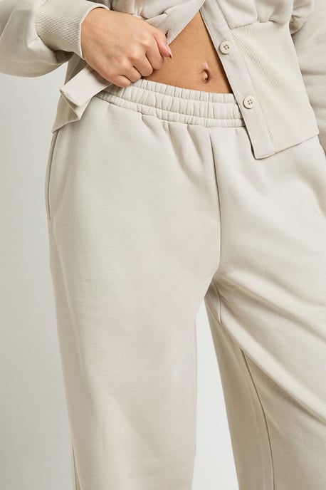 Cinched Waist Button Through Sweatshirt Tracksuit - Image 4