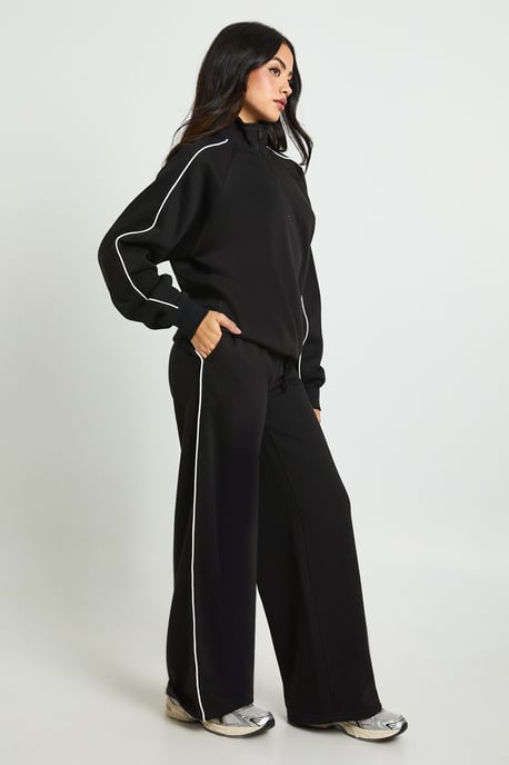 Half Zip Sweatshirt Piping Detail Tracksuit - Image 1