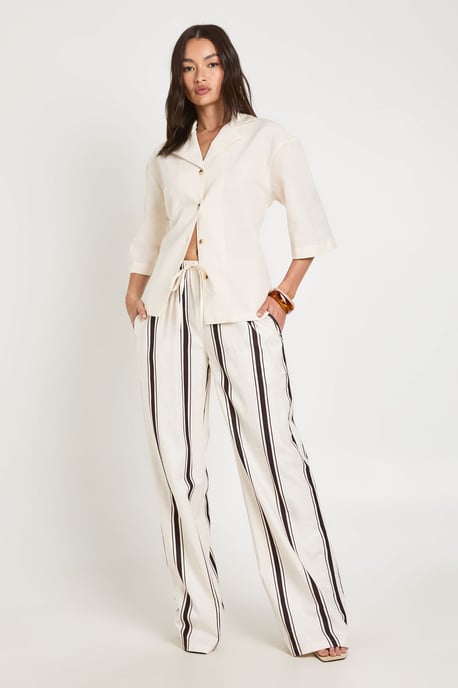 Short Sleeve Linen Look Shirt - Image 3