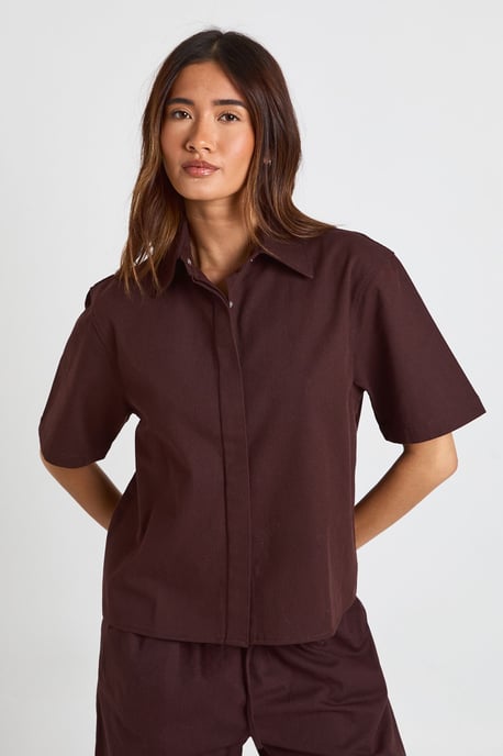 Chambray Button Through Shirt - Image 1
