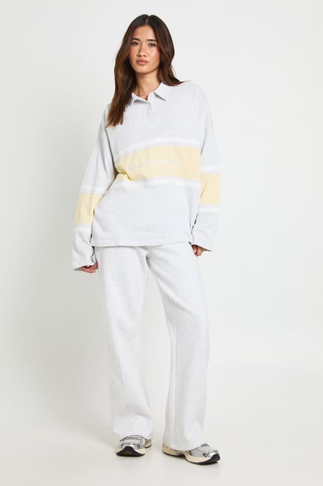 Embroidered Contrast Panel Rugby Top - Image 1