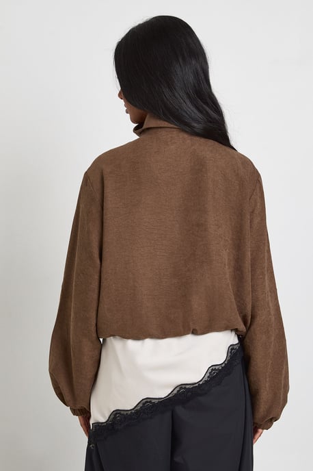 Funnel Neck Elasticated Waist Jacket - Image 3